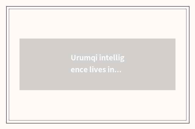Urumqi intelligence lives in the foreground of the market