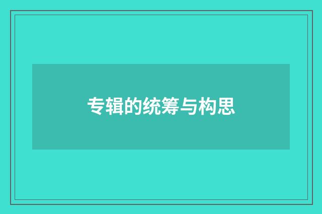 专辑的统筹与构思