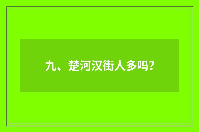 九、楚河汉街人多吗?