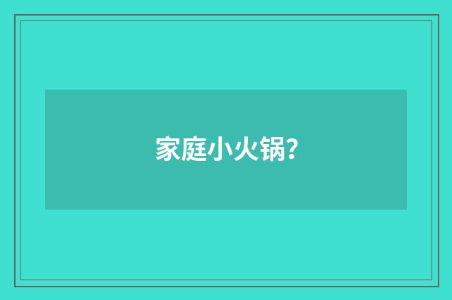 家庭小火锅？