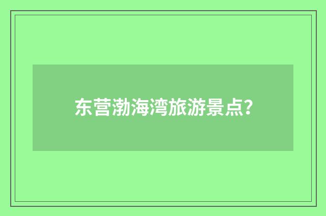 东营渤海湾旅游景点？