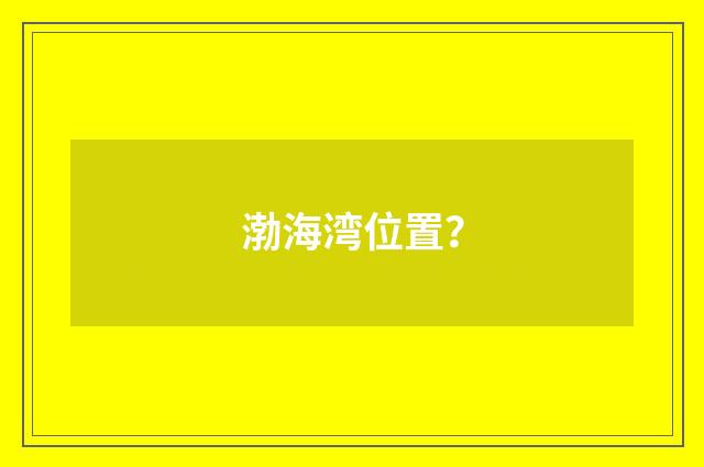 渤海湾位置?