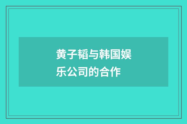 黄子韬与韩国娱乐公司的合作