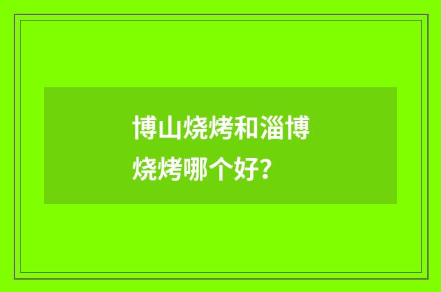 博山烧烤和淄博烧烤哪个好?