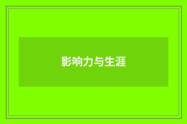 影响力与生涯