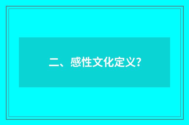 二、感性文化定义？