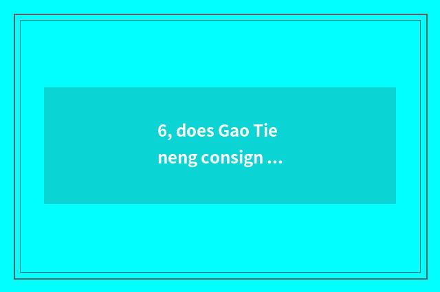 6, does Gao Tieneng consign pet?