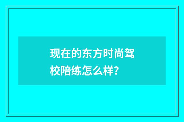 现在的东方时尚驾校陪练怎么样?