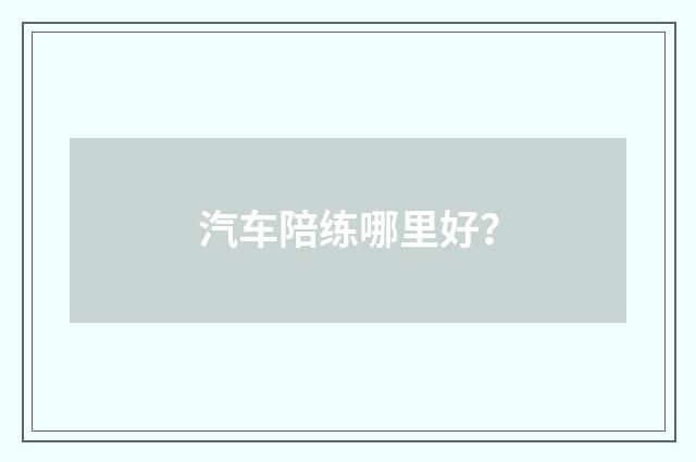 汽车陪练哪里好?