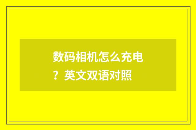 数码相机怎么充电?英文双语对照