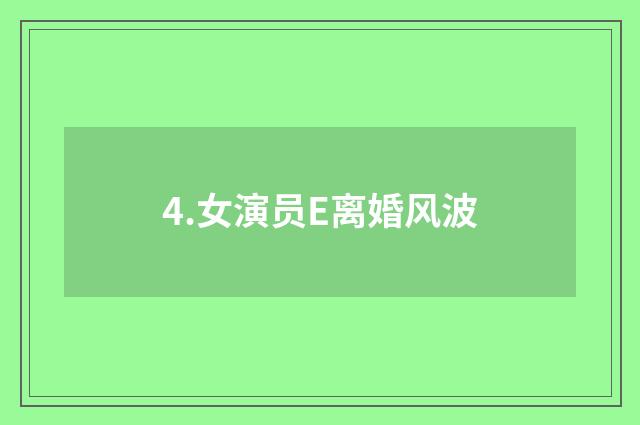 4.女演员E离婚风波