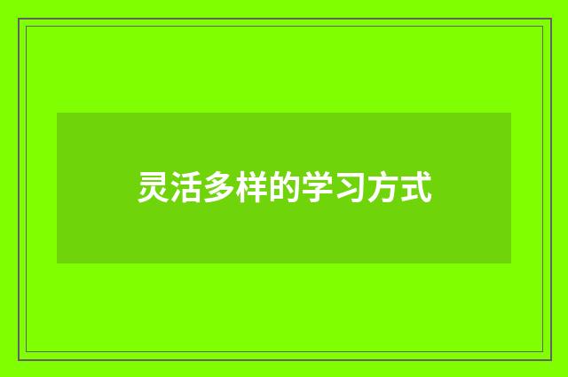 灵活多样的学习方式