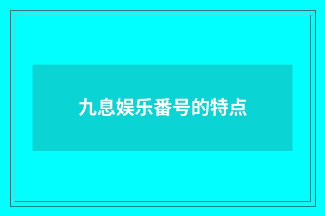 九息娱乐番号的特点