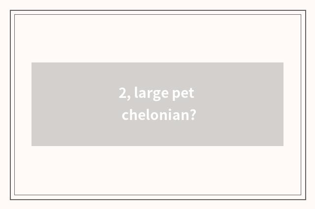 2, large pet chelonian?