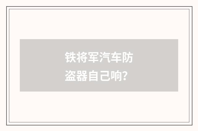 铁将军汽车防盗器自己响？