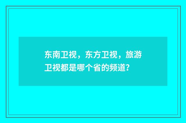 东南卫视,东方卫视,旅游卫视都是哪个省的频道?