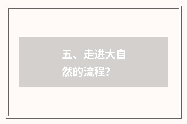 五、走进大自然的流程？