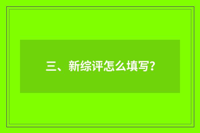 三、新综评怎么填写?
