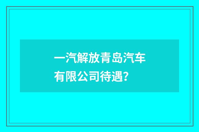一汽解放青岛汽车有限公司待遇?