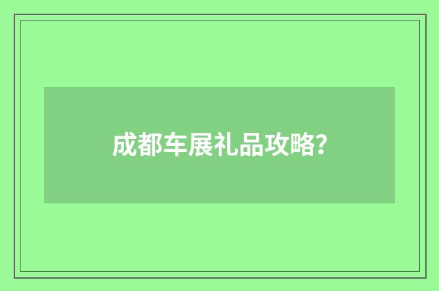 成都车展礼品攻略？