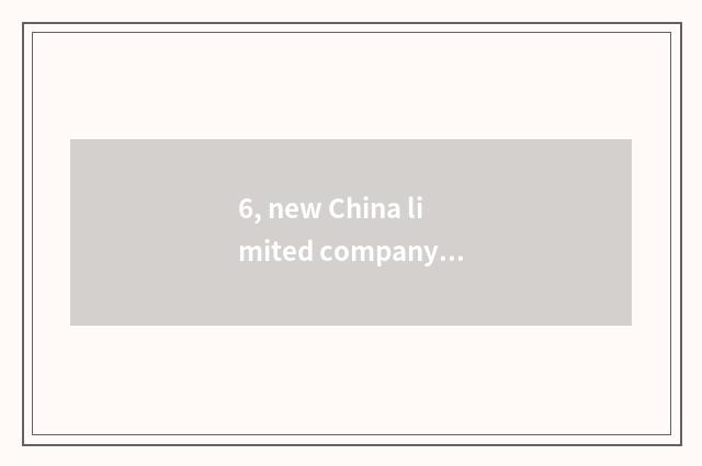 6, new China limited company of finance and economics how?