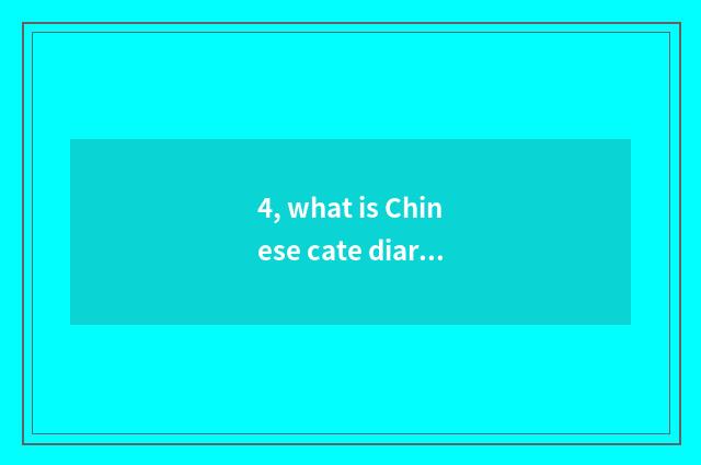 4, what is Chinese cate diary?