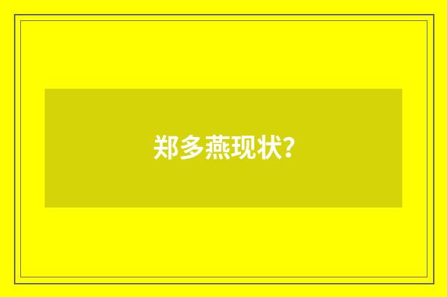 郑多燕现状?
