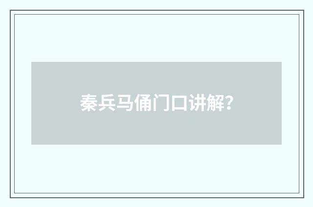 秦兵马俑门口讲解?