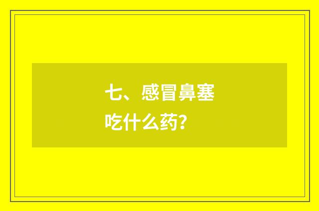 七、感冒鼻塞吃什么药?