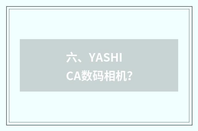 六、YASHICA数码相机?