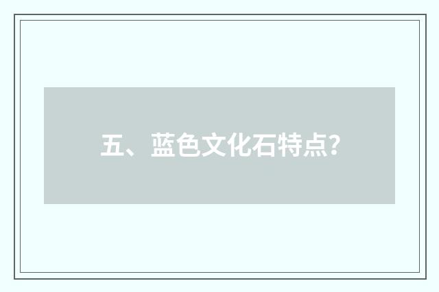 五、蓝色文化石特点？