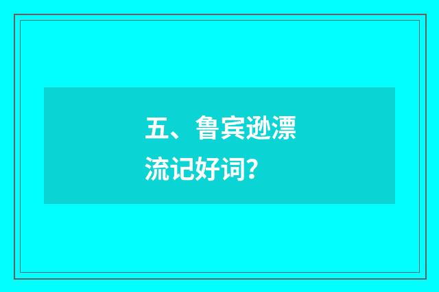 五、鲁宾逊漂流记好词？