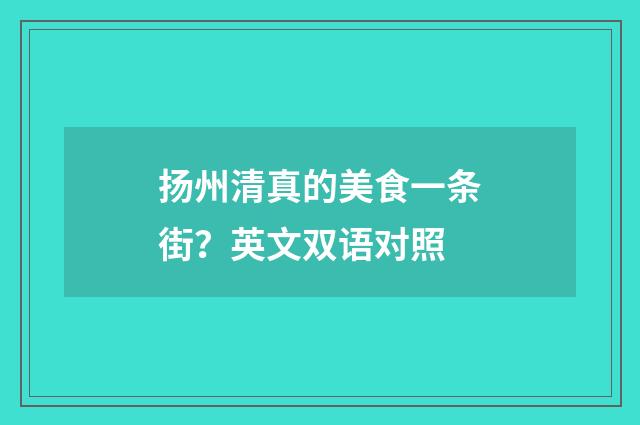 扬州清真的美食一条街?英文双语对照