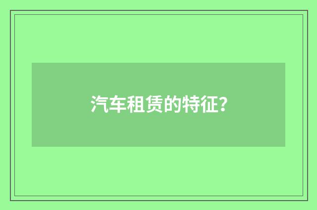 汽车租赁的特征？