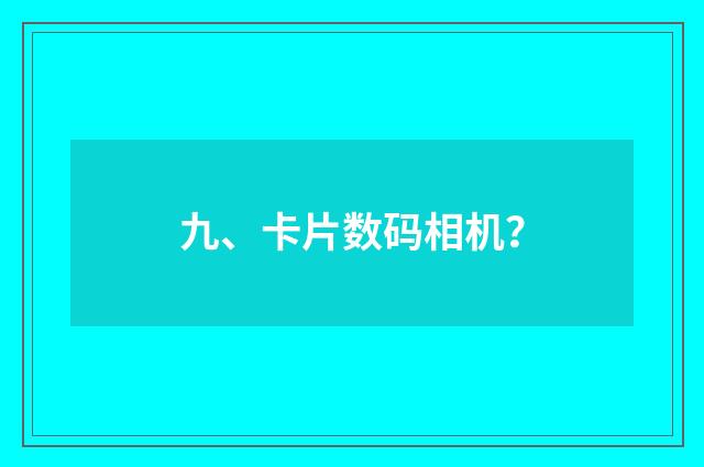 九、卡片数码相机？