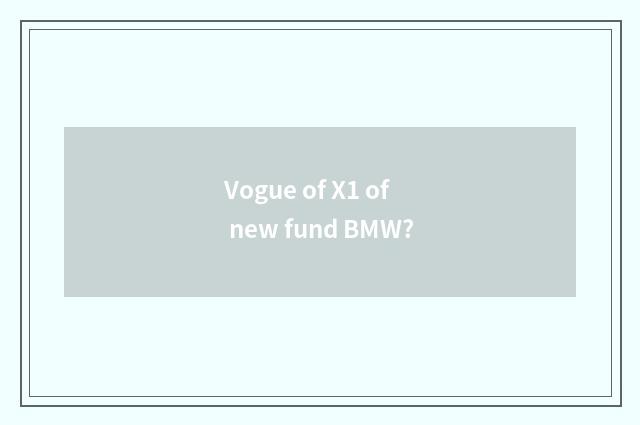 Vogue of X1 of new fund BMW?