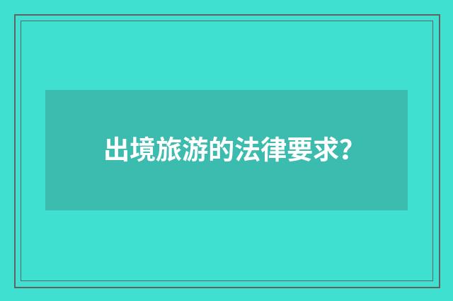 出境旅游的法律要求?