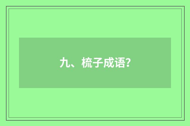 九、梳子成语?