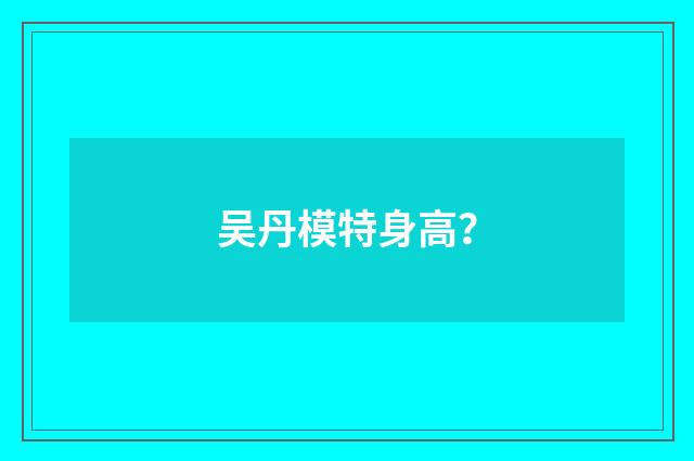 吴丹模特身高？