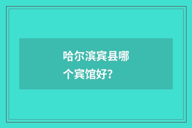哈尔滨宾县哪个宾馆好?