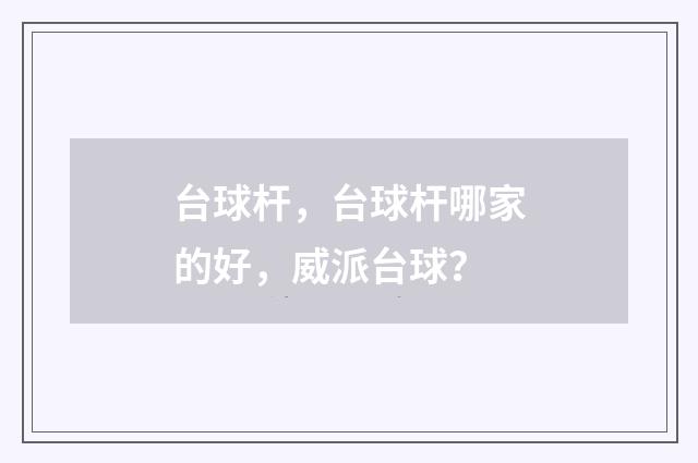 台球杆，台球杆哪家的好，威派台球？