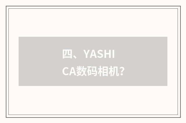 四、YASHICA数码相机?