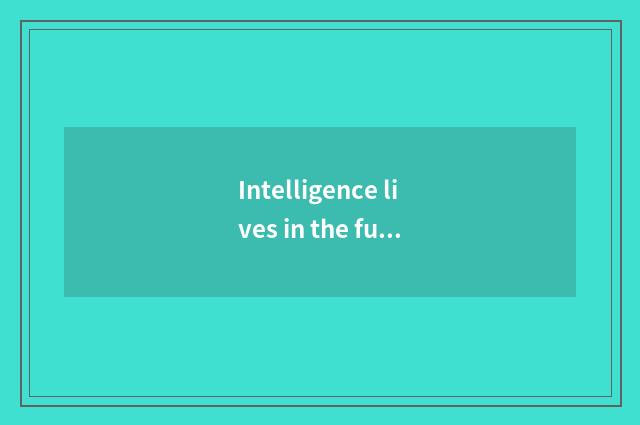 Intelligence lives in the functional characteristic of the formula