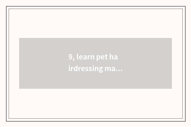 9, learn pet hairdressing major to there is an outlook?