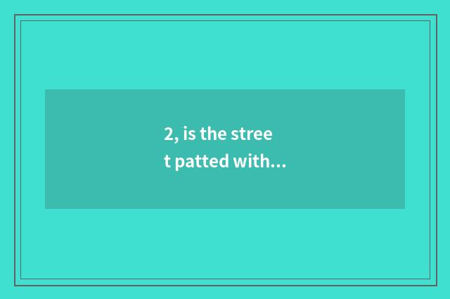 2, is the street patted with what number camera?