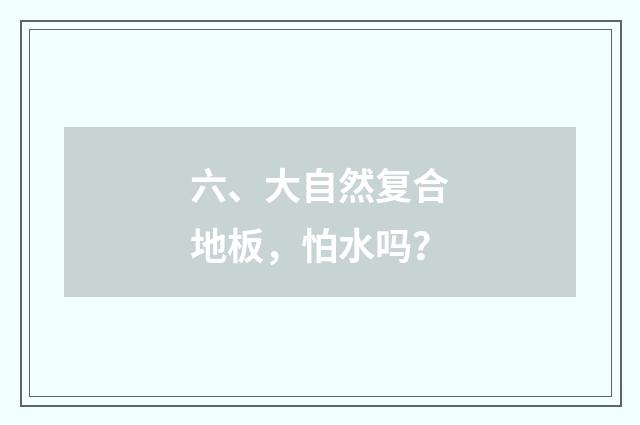 六、大自然复合地板，怕水吗？