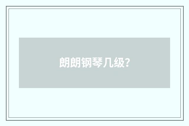 朗朗钢琴几级?