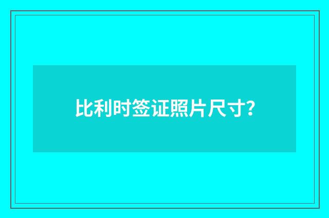 比利时签证照片尺寸?