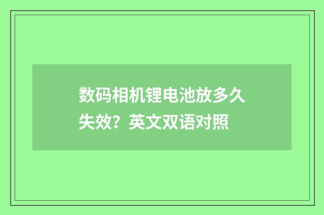 数码相机锂电池放多久失效?英文双语对照