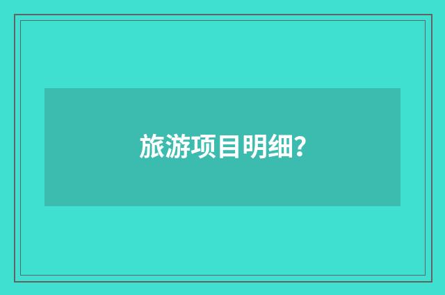 旅游项目明细?